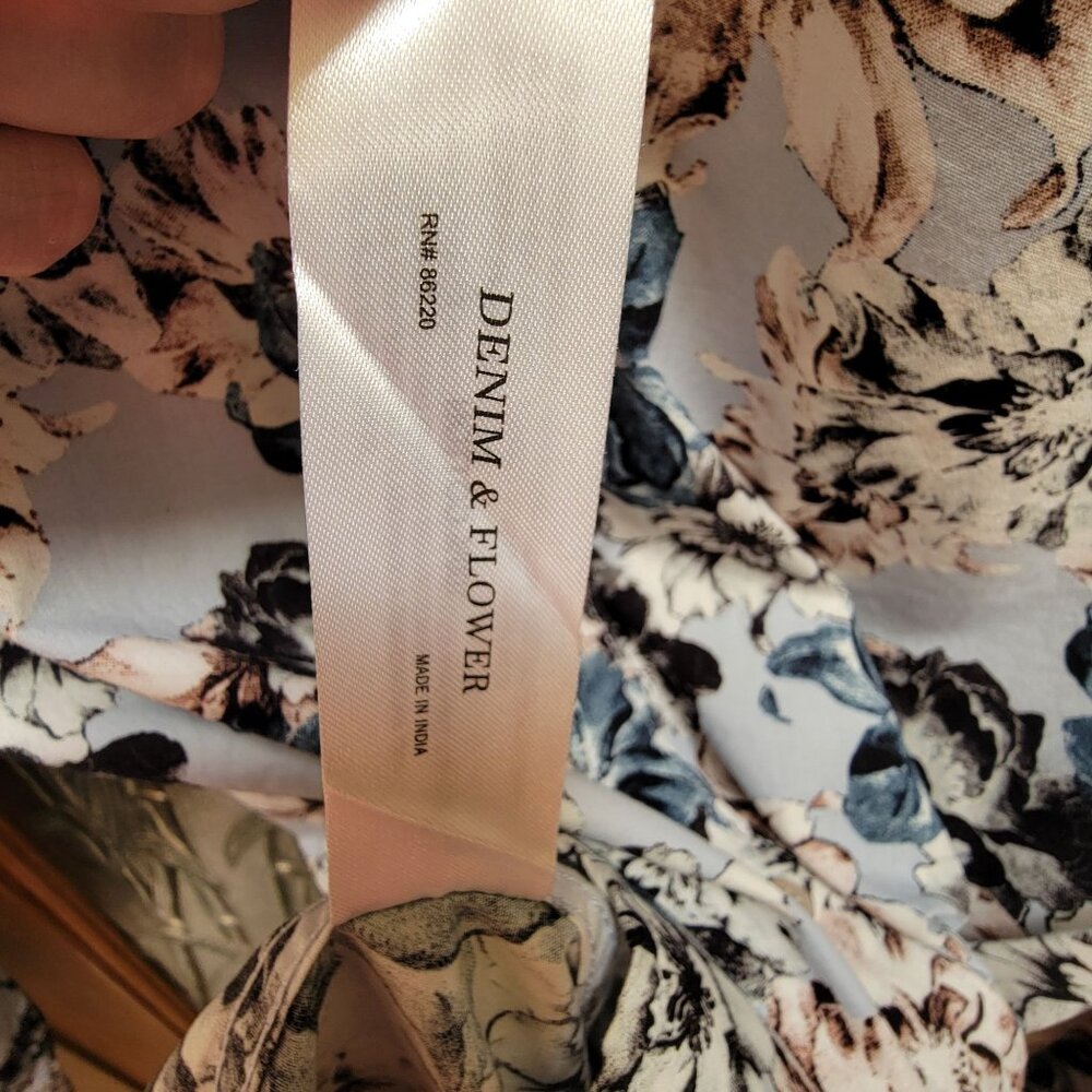 Denim & Flower Ricky Singh Mens Floral Long Sleeve Button-Up Shirt 100% Cotton C - Picture 4 of 7